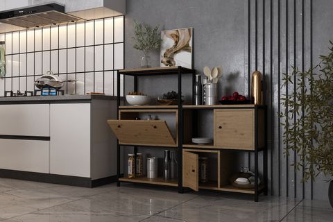 BKC ÇOK AMAÇLI DOLAP, 3 KATLI, MEŞE, ÇAD-1027