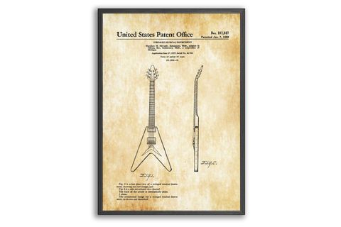GİTAR PATENT FRANK RAY ÇERÇEVELİ PANO SET, 50X70