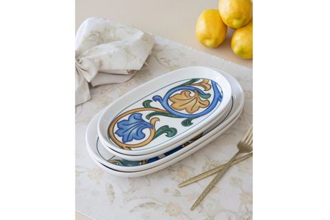 THE MİA LİMONCELLO OVAL SERVİS TABAĞI 2Lİ SET GRİ 23 CM