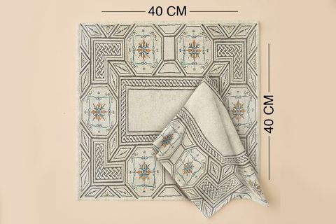 ANTRASİT MOZAİK PAMUKLU DÖRT ADET PEÇETE