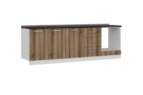 MİNAR 250 CM MUTFAK DOLABI BEYAZ DORE 250-D3-ALT MODÜL