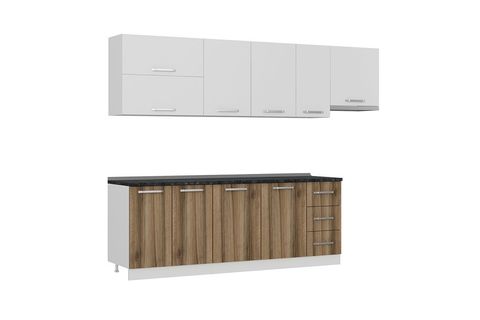 MİNAR EZGİ 280 CM MUTFAK DOLABI BEYAZ DORE 280-D7