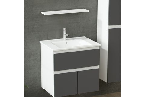 NİKA BANYO DOLABI 65CM AS2K1Ç 1YA1R ETJ BOY BEYAZ ANTRASİT