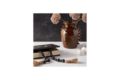 KAHVERENGİ ÇİVİ DESENLİ TERRACOTTA VAZO