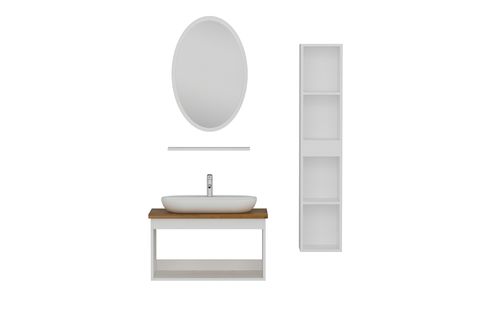 VERA BANYO DOLABI AS2K63, BEYAZ ANTRASİT, 85CM