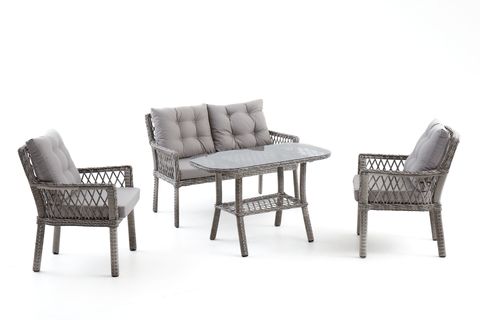 PİRUS RATTAN BAHÇE İKİLİ OTURMA GRUBU,GRİ