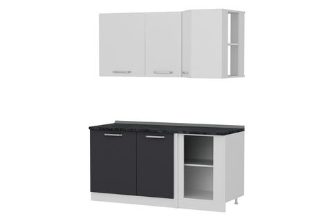 MİNAR 165CM KÖŞE MUTFAK DOLABI BEYAZ ANTRASİT K165A1