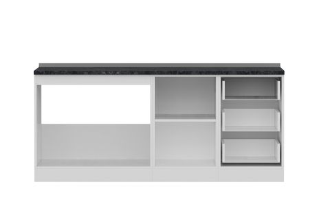 MİNAR 190 CM MUTFAK DOLABI BEYAZ DORE 190-D1-ALT MODÜL