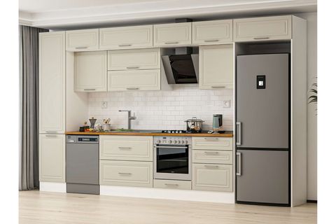 ALVİNKA 400X240 CM KLASİK MEBRAN MUTFAK DOLABI, MBB E90B50S60 2 MEBRAN KUMTAŞI MDF