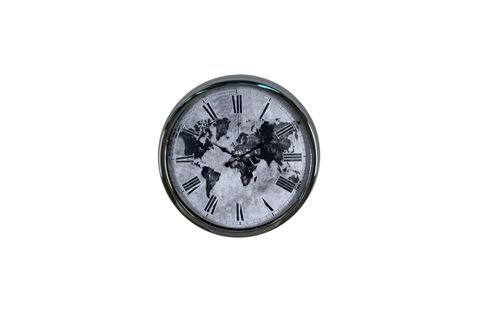GLOBAL SİLVER METAL DUVAR SAATİ 40 CM