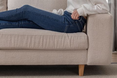 MERLİN MİNİ KÖŞE KOLTUK, NATUREL AYAK, KALIN KOL, ŞÖNİL KUMAŞ, KREM