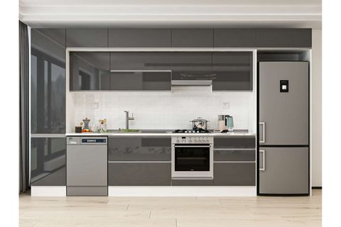 ALVİNKA 400X240 CM MUTFAK DOLABI, MBB E90B50S60 1 ANTRASİT SUNTALAM