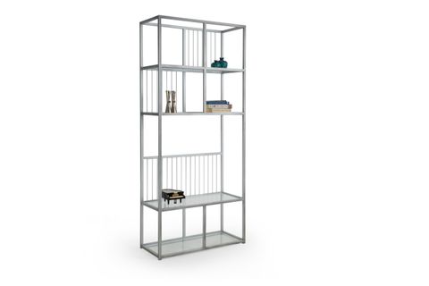 LOLA SİLVER METAL KİTAPLIK, GRİ, 80 CM