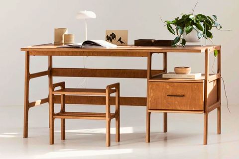 WOODESK NORDİK AHŞAP ÇALIŞMA MASASI, TİK RENK