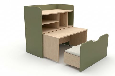 OLİV ÇALIŞMA MASASI, AÇILIR PUFLU