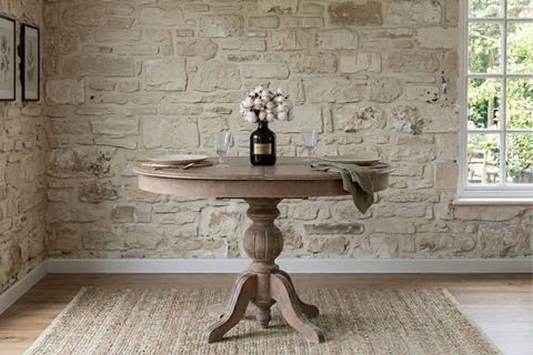 RONYA İSKANDİNAV BOHEM ESKİTME RENKLİ OVAL AÇILIR MASA, 80X120