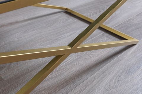 VENEDİK ORTA SEHPA, GOLD METAL AYAKLI, BRONZ AYNALI