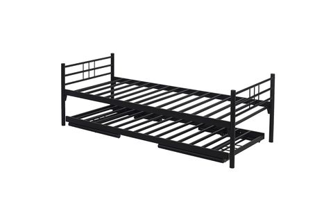 YAVRULU İKİZ METAL KARYOLA, SİYAH, 90X200