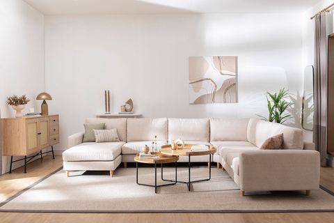 MERLİN KENDİ SETİNİ YARAT, KREM ŞÖNİL, NATUREL AYAK, SHOWROOMDAN KUMAŞ DEĞİŞİMLİ