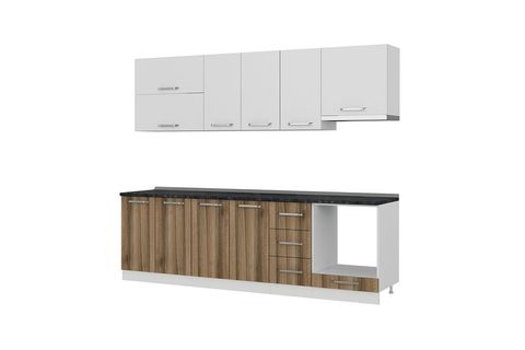 MİNAR DEFNE 260 CM MUTFAK DOLABI BEYAZ DORE 260-D5
