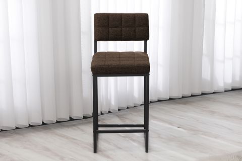 RİVA BAR MUTFAK SANDALYESİ, SİYAH AYAKLI, KAHVE