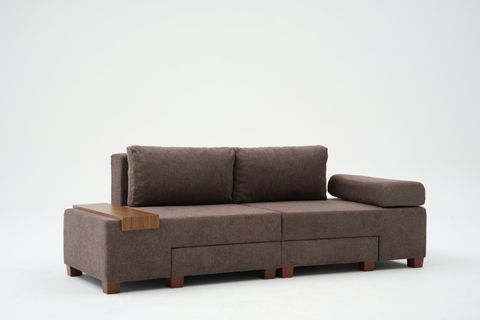 PERENNA YATAKLI ÜÇLÜ KOLTUK ŞÖNİL, KAHVE