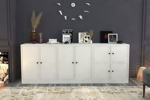 ASLI VİTRİN KNS-1087-Ç, DOLAPLI, BEYAZ, 195 CM