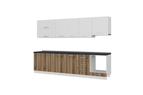 MİNAR BADE 300 CM MUTFAK DOLABI BEYAZ DORE 300-D9