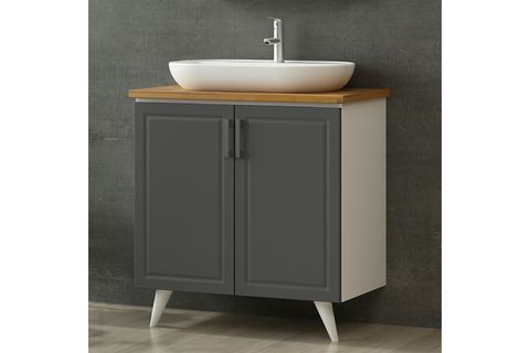 SANYA BANYO DOLABI ALT 85CM AY2K TZG BEYAZ ANTRASİT