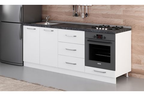 MİNAR 210 CM MUTFAK DOLABI BEYAZ 210-B3-ALT MODÜL