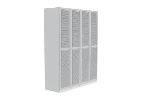LUNA NOX GARDIROP, AÇIK GRİ PANJUR, 4 KAPAKLI