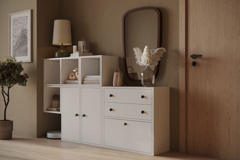 LENO KAPAKLI VE ÇEKMECELİ ÇOK FONKSİYONLU DRESUAR KBR-DRS-1004
