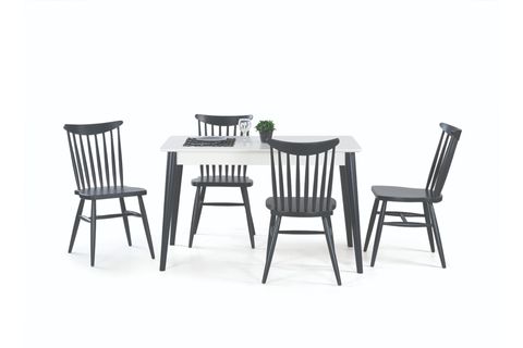 ARMONİA MASA VE KIRLANGIÇ SANDALYE TAKIMI, DİKDÖRTGEN, BEYAZ ANTRASİT, 125X80
