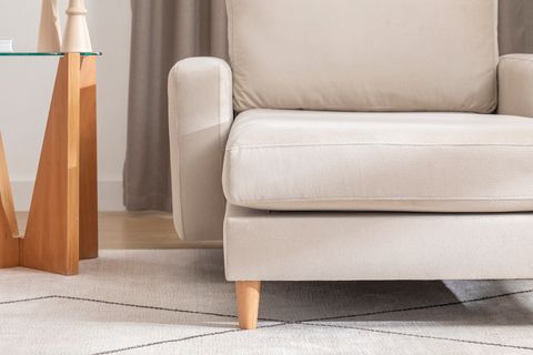 MERLİN DAYBED, İNCE KOL, NATUREL AYAK, KADİFE KUMAŞ, KREM