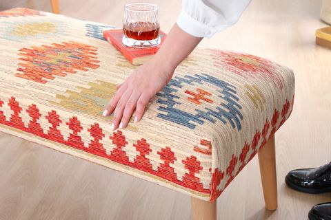 BESHİR KİLİM BENCH PUF, KREM