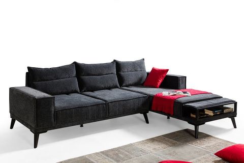 KRAFT DİNLENME KÖŞE KOLTUK TAKIMI, ANTRASİT, SAĞ KÖŞE