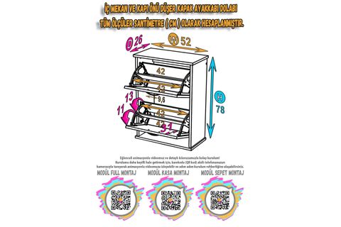 UMAY ASMA 52 CM 2 DÜŞER KAPAKLI AYAKKABILIK, CORDOBA