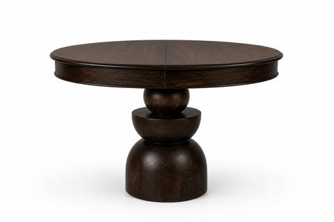 BOĞUM AYAKLI OVAL AÇILIR MASA, KOYU CEVİZ, 80X120 CM