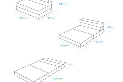 VALERIA KATLANIR YATAKLI İKİLİ KOLTUK, GRİ