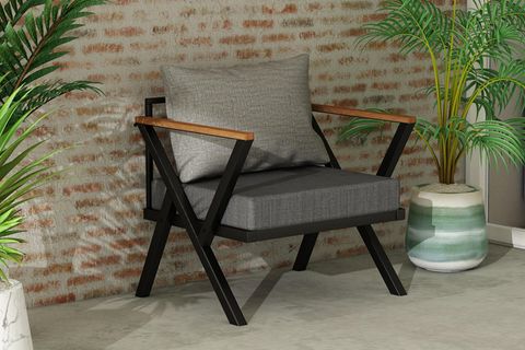 WOODESK BEGONVİL TEKLİ BAHÇE KOLTUĞU, GRİ RENK, CPT5521-70
