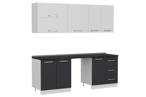 MİNAR 220 CM MUTFAK DOLABI BEYAZ ANTRASİT 220 A10