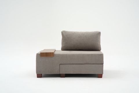 PERENNA YATAKLI TEKLİ KOLTUK, ŞÖNİL, GRİ, SOL