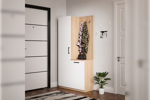 LAVO ASKILIKLI PORTMANTO AYAKKABILIK, 2 KAPAKLI, 90 CM