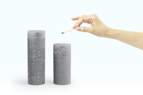COHO LUMİNA RUSTİC ANTRASİT SİLİNDİR MUM 20 CM
