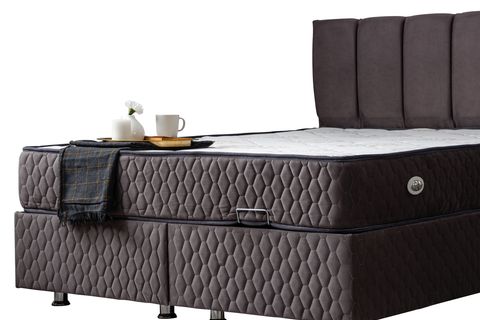 TETRA BAZA BAŞLIK VE DELUXE YATAK SETİ, ANTRASİT, 90X200
