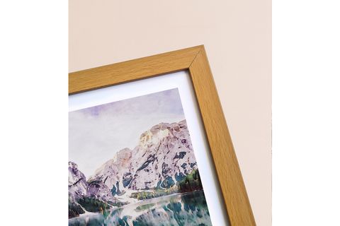 NATUREL ÇERÇEVELİ SULUBOYA İTALYA BRAİES GÖLÜ TABLOSU 33X43 CM