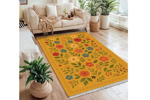 HARDAL ÇİÇEK VİNTAGE DOKUMA TABAN HALI, 418 YNG, 60X120 CM