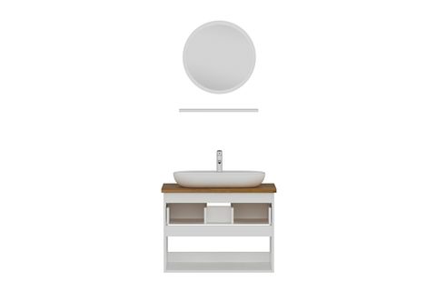 SANYA BANYO DOLABI AS2K1Ç73, BEYAZ ANTRASİT, 85CM