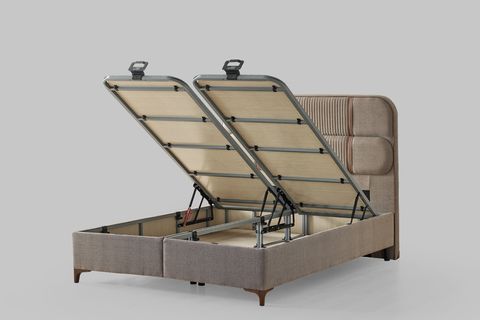 DARK BAZA BAŞLIK YATAK SETİ, AÇIK KAHVERENGİ, 150X200