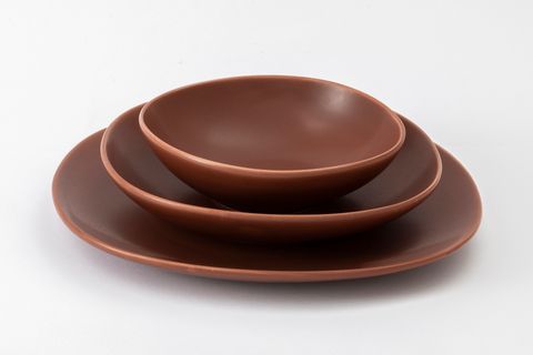 KİTCHEN ESSENTİALS STONEWARE MAT ÇUKUR YEMEK TABAĞI 22 CM, KİREMİT, ALTILI SET